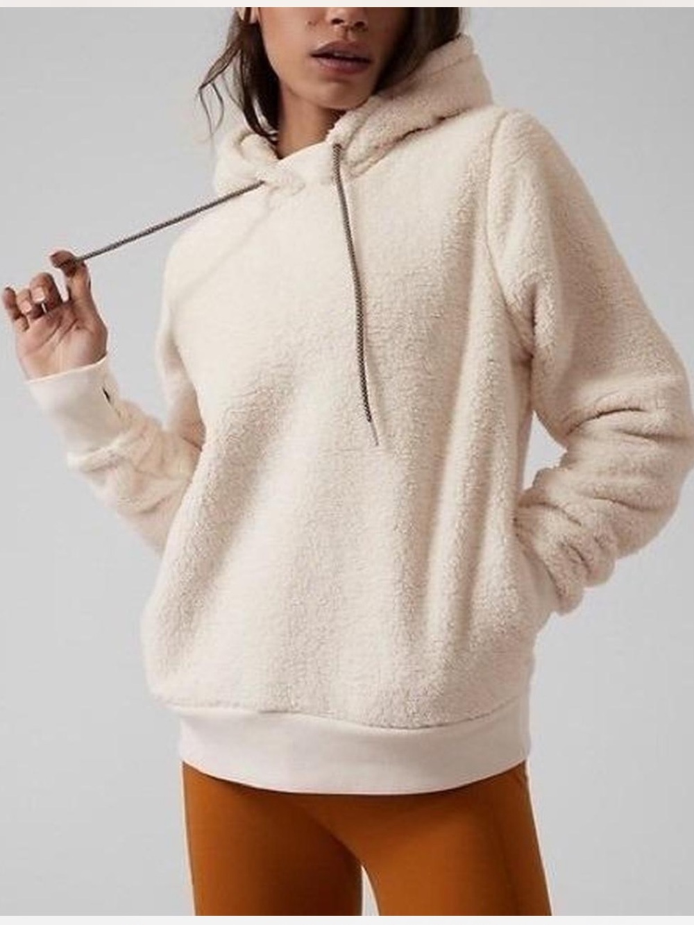 Athleta Tugga Sherpa‎ Hoodie Natural size Medium